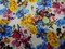 1 Yard Hot Pink Multicolor Floral Print Stretch Velvet Fabric for Fashion Drapes 60 Inch Width